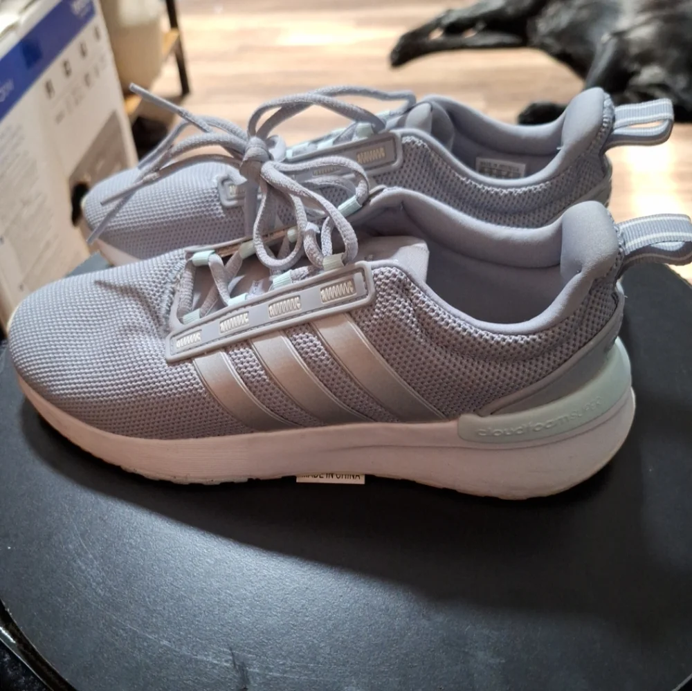 Adidas Womens Racer TR21 Running Shoes Sneakers Gray Silver Sz 8.5 Cloud Foam